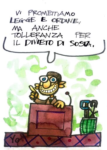 Politico sul podio - Vi prometto legge e ordine, ma anche tolleranza per il divieto di sosta



Politician on the podium - I promise you law and order, but also tolerance for illegal parking.
