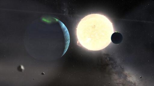 Rappresentazione artistica del sistema HD 114082.