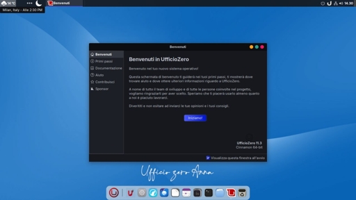 immagine che mostra il desktop di Ufficio Zero Anna per Mac T2