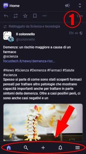 La nuova barra Inferiore presenta tutte le funzioni più utili a distanza di un solo Click