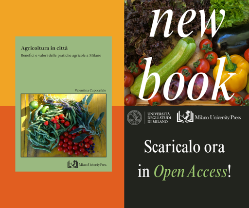 Copertina del volume "Agricoltura in città. Benefici e valori delle pratiche agricole a Milano", di Valentina Capocefalo