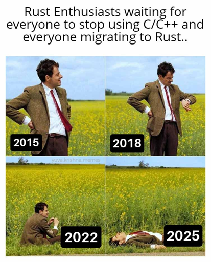 Joke about migrating from C++ to Rust.